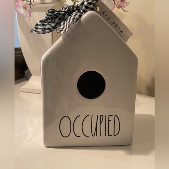 NWT, ceramic Bird House, Rae Dunn, “Occupied” - Picture 1 of 5